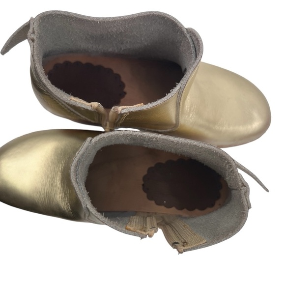 Maguba Gold Swedish Clog Wing Side Zip Boots Size 33 Kids - Picture 6 of 10